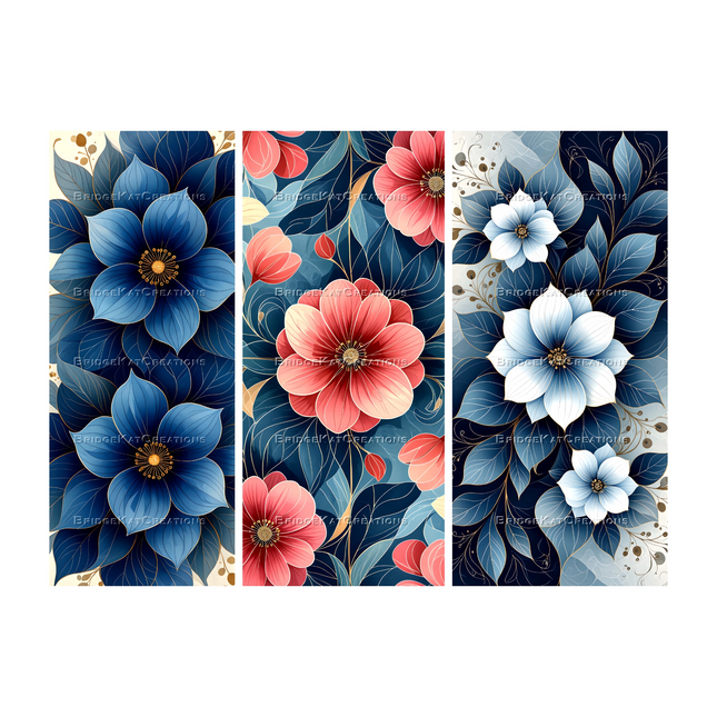 3 x 9:19 Floral 4K Phone Wallpapers Bundle 002