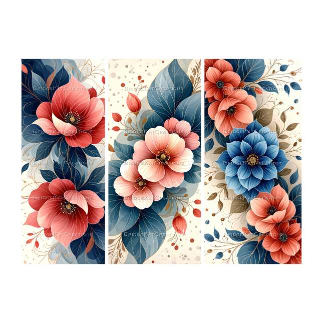 3 x 9:19 Floral 4K Phone Wallpapers Bundle 003