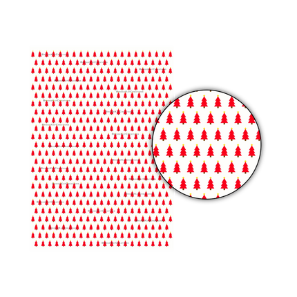 1cm Red Christmas Trees on A4 Paper: Digital Download