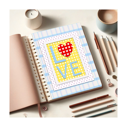 Pink. White, and Red Hearts on A4 Paper Bundle: Digital Download