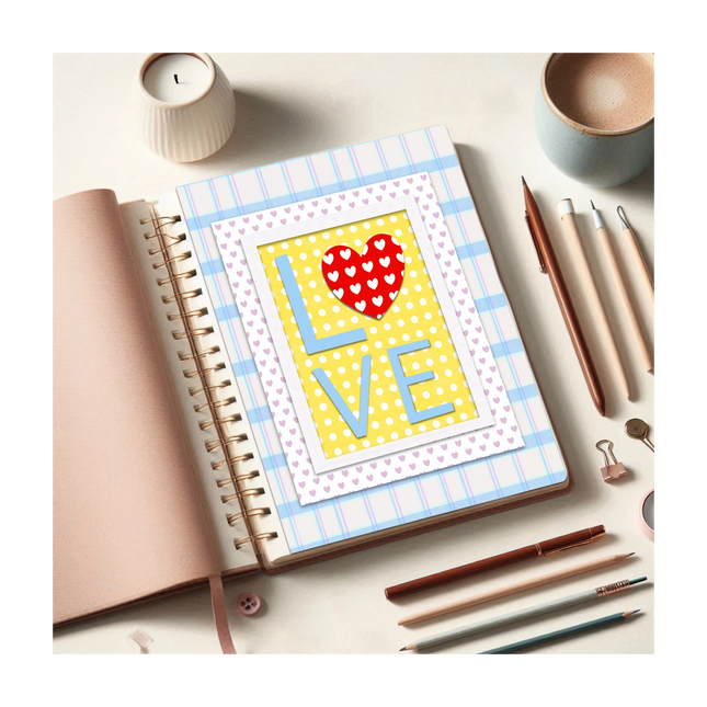 4mm Pink Hearts on A4 Paper: Digital Download