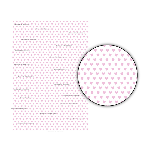 4mm Pink Hearts on A4 Paper: Digital Download