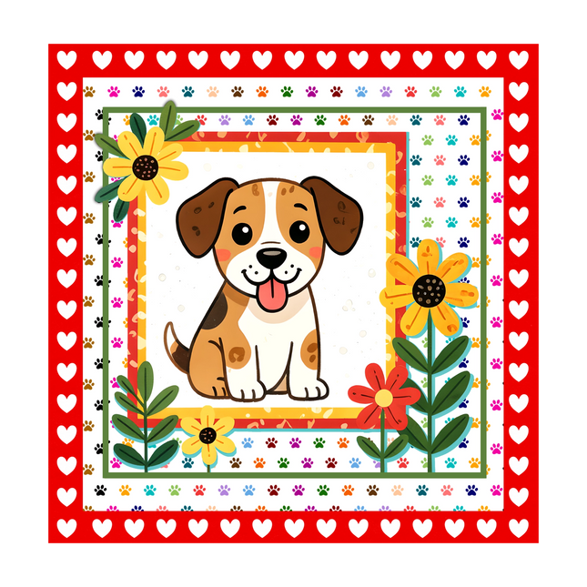 5mm Multicolour Paw Prints on A4 Paper: Digital Download