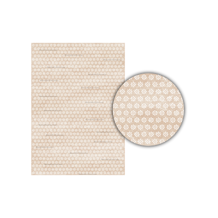 6mm White Flowers on Tan, Watercolour, A4 Paper: Digital Download