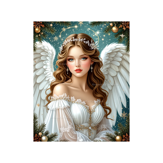 8 x 10" Christmas Angel Digital Photo Image Picture 001
