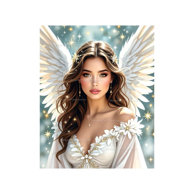 8 x 10" Christmas Angel Digital Photo Image Picture 005