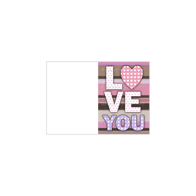 A6 Print-Trim-Fold 'Love You' Card Template: Digital Download