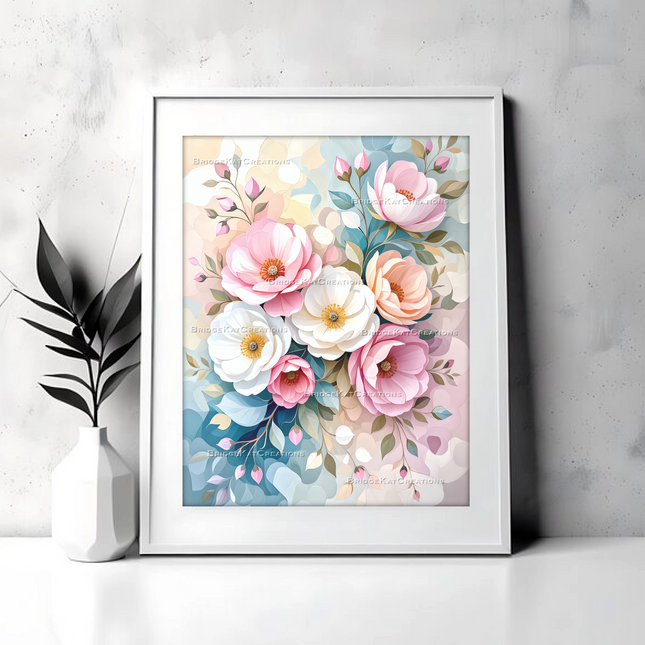 8 x 10" Abstract Floral 001