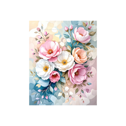 8 x 10" Abstract Floral 001