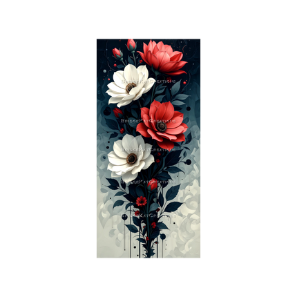 3 x 9:19 Floral 4K Phone Wallpapers 002-B3