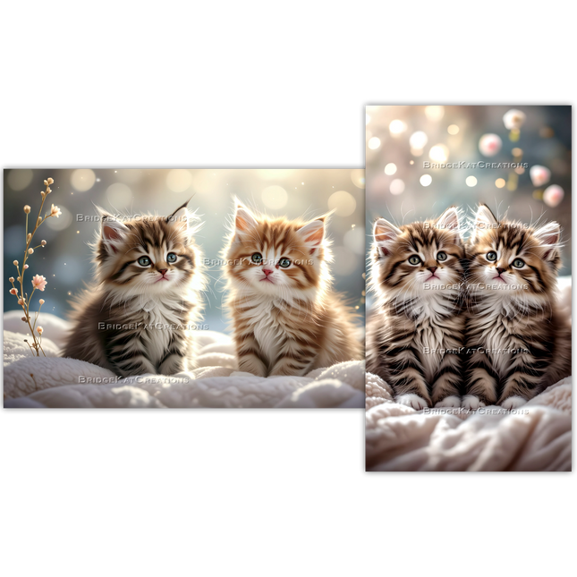 Dreamy Kittens 4K Phone and Desktop Wallpaper Combination Bundle 9:16 and 16:9 2