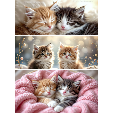 3 x 16:9 Dreamy Kittens 4K Desktop Wallpaper Bundle
