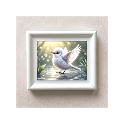 8 x 10" White Fantasy Bird: Digital Download