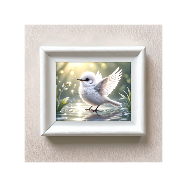 8 x 10" White Fantasy Bird: Digital Download