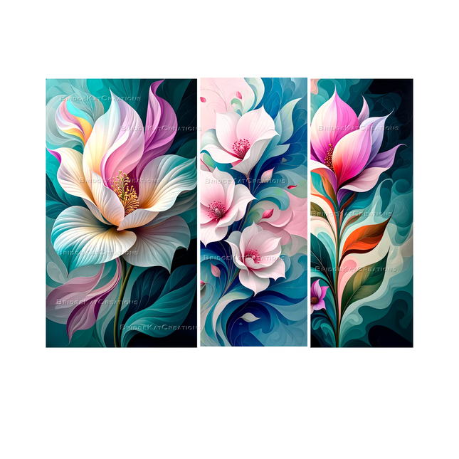 Abstract Floral 4K Phone Wallpaper Bundle 3 x 9:16