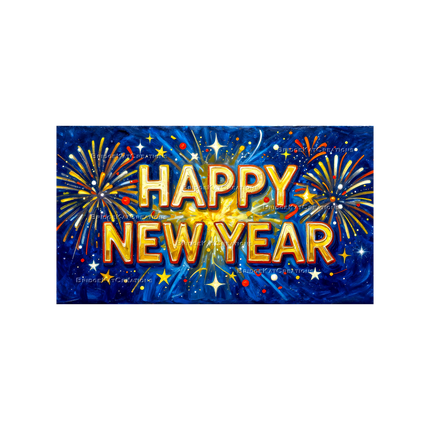 16:9 Happy New Year 4K Desktop Wallpaper Banner Background