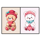 2 x A6 Print-Trim-Fold Teddy Bear 'Just For You' Card Templates