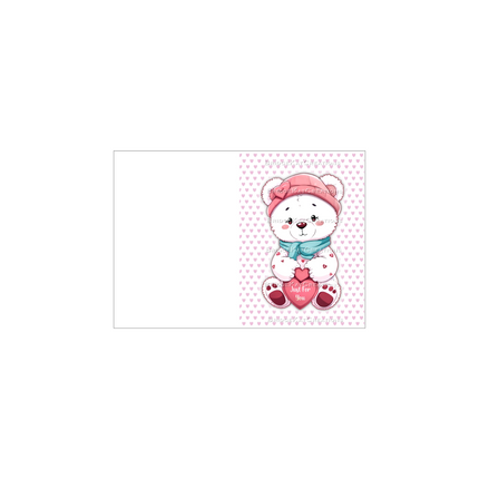 2 x A6 Print-Trim-Fold Teddy Bear 'Just For You' Card Templates