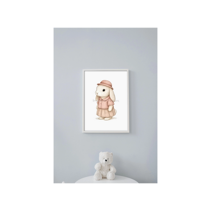 8 x 10" Little Bunny Rabbit Illustration: Digital Download