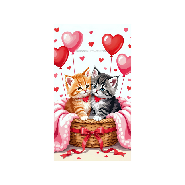 Love Heart Kittens 4K Phone & Desktop Wallpaper Combination Bundle 9:16 & 16:9