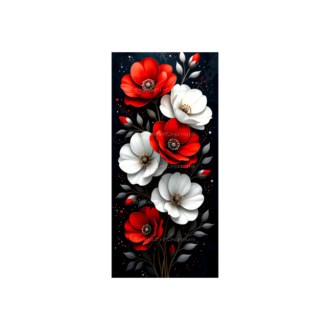 9:19 Red & White Flowers 4K Phone Wallpaper 2