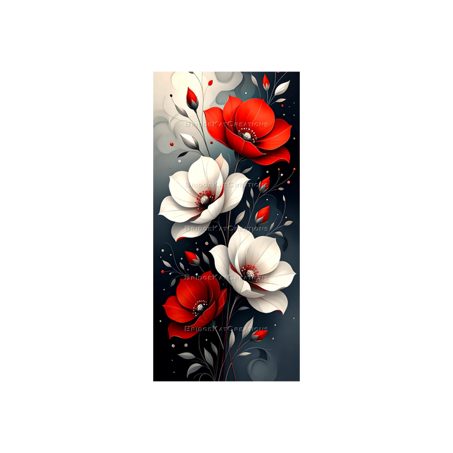 9:19 Red & White Flowers 4K Phone Wallpaper 3