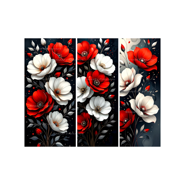 Red & White Flowers 4K Phone Wallpaper Bundle 3 x 9:19