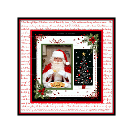 3 x Digital Papers; 2 with 'Twas the Night Before Christmas' Text Poem Plus 1 x Scrapbook Layout