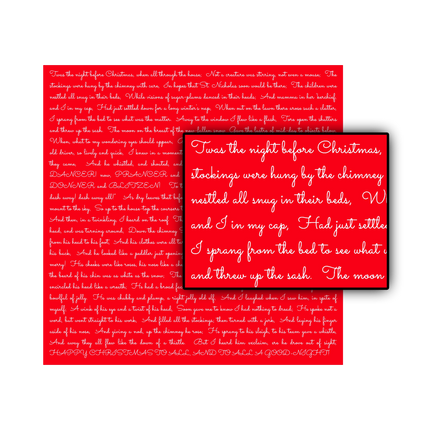 3 x Digital Papers; 2 with 'Twas the Night Before Christmas' Text Poem Plus 1 x Scrapbook Layout